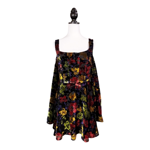 DO NOT BUY- SOLD NWT Dolls Kill Current Mood Floral Velvet Mini Dress - Picture 2 of 9